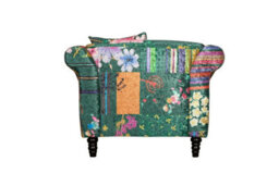 Fabric Green Patchwork 1 Seater Avici Shout Sofa - thumbnail 4