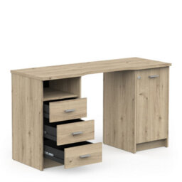 FurniComp LTD Furnicomp Arielle 1 Door 3 Drawer Large Oak Office Desk - thumbnail 3