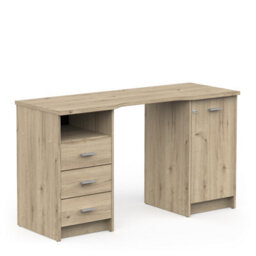 FurniComp LTD Furnicomp Arielle 1 Door 3 Drawer Large Oak Office Desk - thumbnail 2