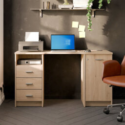 FurniComp LTD Furnicomp Arielle 1 Door 3 Drawer Large Oak Office Desk - thumbnail 1