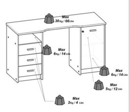 FurniComp LTD Furnicomp Arielle 1 Door 3 Drawer Large Oak Office Desk - thumbnail 7