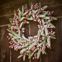 Dibor Hampton Frosted Berries Festive Decor Autumn-Winter Wreath Front Door Christmas Wreath 50Cm - thumbnail 4