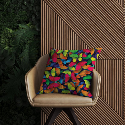 Warren Reed Designer Rainbow Butterflies Outdoor Cushion 60Cm X 60Cm