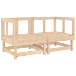 Walplus Outdoor Garden Corner Sofa For Patio Balcony Poolside Furnitures 2 Pcs Solid Wood Pine - Cushion Not Included - thumbnail 2