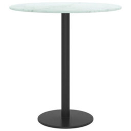 Berkfield Table Top White Radius 40X0.8 Cm Tempered Glass With Marble Design - thumbnail 3