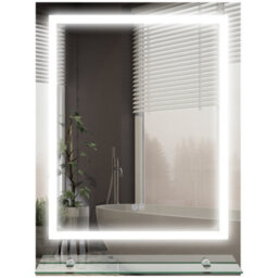 Kleankin Dimmable Bathroom Mirror With Led Lights, Defogging Film, Clear - thumbnail 2