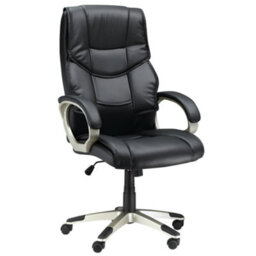 Homcom Executive Office Chair Faux Leather Computer Desk Chair W/ Wheel Black - thumbnail 2