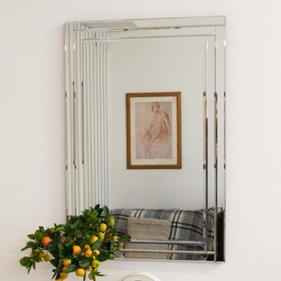 Mirroroutlet Luxford All Glass Bevelled Mirror 90 X 60 Cm - image 1