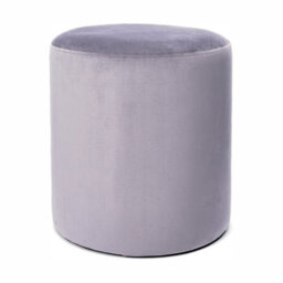Adore Designs Victoria Plush Velvet Round Foot Stool Pouffe -  Silver - thumbnail 1