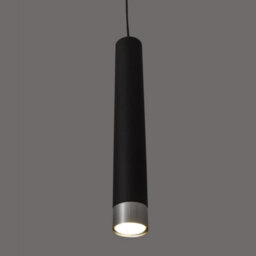 Luminosa Lighting Luminosa Tuba Straight Bar Pendant Ceiling Light Black, Chrome 60Cm - thumbnail 4