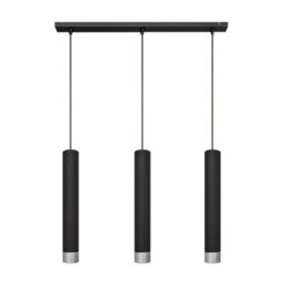 Luminosa Lighting Luminosa Tuba Straight Bar Pendant Ceiling Light Black, Chrome 60Cm