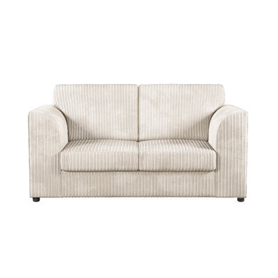 Furnishings For Less UK Luxor Jumbo Cord Fabric 2 Seater Sofa - Fullback Cream
