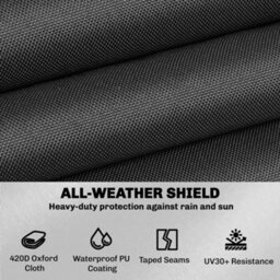 Outsunny V-Shaped Sectional Sofa Cover Waterproof Anti-Uv, Black - thumbnail 4