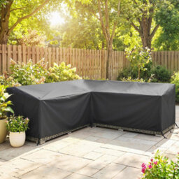 Outsunny V-Shaped Sectional Sofa Cover Waterproof Anti-Uv, Black - thumbnail 7