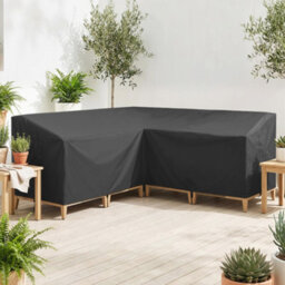 Outsunny V-Shaped Sectional Sofa Cover Waterproof Anti-Uv, Black - thumbnail 8