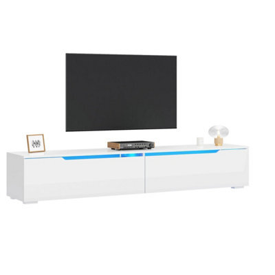 High Gloss White 180Cm Floating Tv Stand Unit Cabinet Wall Mounted Storage Door - image 1