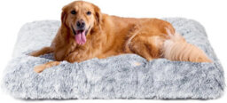 Light Grey Dog Bed Soft Pet Cushion Large Dog Crate Puppy Cat Washable Pad Mat Size Xl - thumbnail 1
