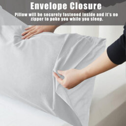 Ameha Pillowcase Pair Silver Microfiber Pillowcase-Soft Envelope Closure Pillowcase, Machine Washable Bedding Pillow Cover 50X75Cm - thumbnail 8