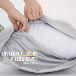 Ameha Pillowcase Pair Silver Microfiber Pillowcase-Soft Envelope Closure Pillowcase, Machine Washable Bedding Pillow Cover 50X75Cm - thumbnail 2