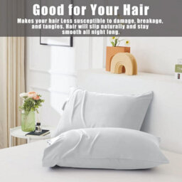 Ameha Pillowcase Pair Silver Microfiber Pillowcase-Soft Envelope Closure Pillowcase, Machine Washable Bedding Pillow Cover 50X75Cm - thumbnail 6