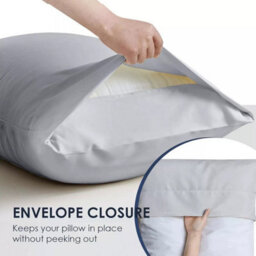 Ameha Pillowcase Pair Silver Microfiber Pillowcase-Soft Envelope Closure Pillowcase, Machine Washable Bedding Pillow Cover 50X75Cm - thumbnail 4