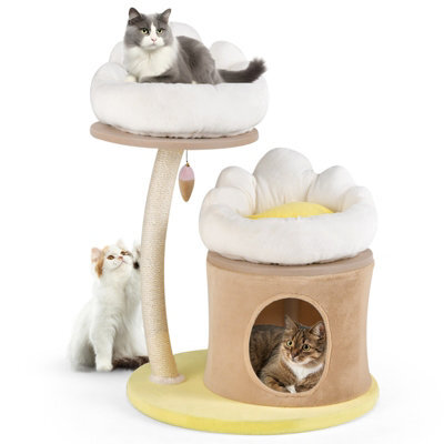 Costway 83Cm Cat Tree Indoor Cat Tower With Condo & Sisal Scratching Post - image 1