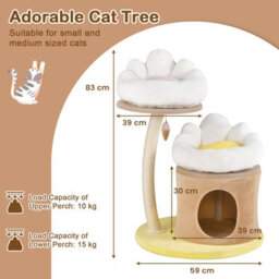 Costway 83Cm Cat Tree Indoor Cat Tower With Condo & Sisal Scratching Post - thumbnail 2