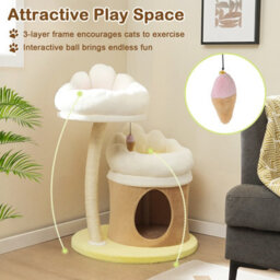 Costway 83Cm Cat Tree Indoor Cat Tower With Condo & Sisal Scratching Post - thumbnail 8