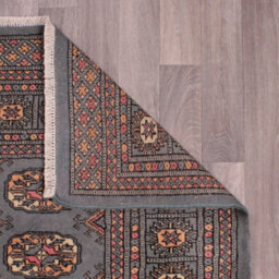 Blue Luxurious Traditional Bordered Floral Geometric Wool Handmade Rug For Living Room Bedroom & Dining Room-90Cm X 150Cm - thumbnail 5