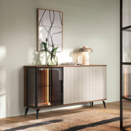 Arte Classy Oak Walnut Vici Display Sideboard Cabinet 1540mm X 800mm X 390mm - Stylish Storage Solution - thumbnail 4