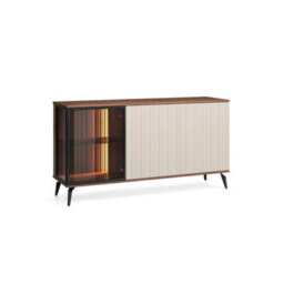 Arte Classy Oak Walnut Vici Display Sideboard Cabinet 1540mm X 800mm X 390mm - Stylish Storage Solution