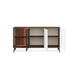 Arte Classy Oak Walnut Vici Display Sideboard Cabinet 1540mm X 800mm X 390mm - Stylish Storage Solution - thumbnail 2