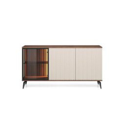 Arte Classy Oak Walnut Vici Display Sideboard Cabinet 1540mm X 800mm X 390mm - Stylish Storage Solution - thumbnail 3