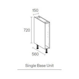 Proline Cab 150mm Kitchen Base Unit Cabinet White 18mm Mfc (Carcass Only) - thumbnail 2