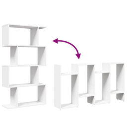 Walplus Room Divider Bookcase 4-Tier White 70X24X129 Cm Engineered Wood - thumbnail 8