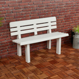 Urbn-Garden Urbn Garden White 2 Seater Plastic Garden Bench Weather Resistant Waterproof Outdoor Furniture - thumbnail 2