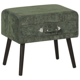 Beliani Side Table With Storage, Dark Green Corduroy, 46 X 50 X 35 Cm - thumbnail 5