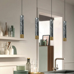 Nordic Pendant Light With Grey Aluminum Shade Marble Texture Cool White Adjustable Indoor Light For Cafe Bar Kitchen Bedroom - thumbnail 9