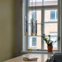 Nordic Pendant Light With Grey Aluminum Shade Marble Texture Cool White Adjustable Indoor Light For Cafe Bar Kitchen Bedroom - thumbnail 8