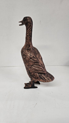 Vintage Style Copper Antique Aluminium Duck Ornament Indoor Or Outdoor Decor (Single, 40Cm)