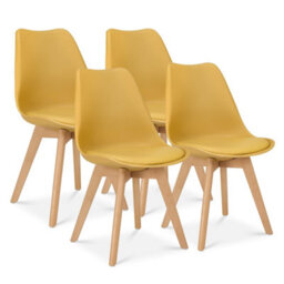 Bravich Rocco Tulip Dining Chair - Mustard - Set Of 4 - thumbnail 1