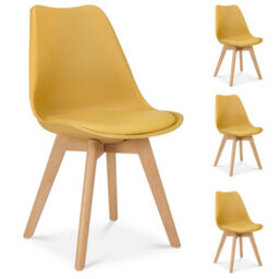 Bravich Rocco Tulip Dining Chair - Mustard - Set Of 4 - thumbnail 4