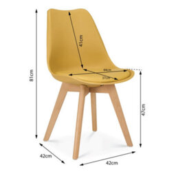 Bravich Rocco Tulip Dining Chair - Mustard - Set Of 4 - thumbnail 5