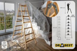 Drabest 2X7 Wooden Household Ladder 150 Kg - thumbnail 2