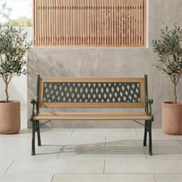 Wooden Garden Bench Cross 3 Seater Solid Pine Outdoor Patio Seat Furniture