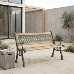 Wooden Garden Bench Cross 3 Seater Solid Pine Outdoor Patio Seat Furniture - thumbnail 5