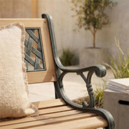 Wooden Garden Bench Cross 3 Seater Solid Pine Outdoor Patio Seat Furniture - thumbnail 4