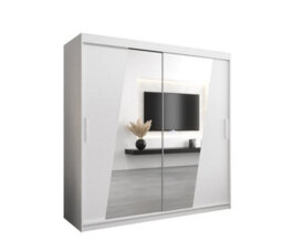 Arte Rhomb Contemporary Mirrored 2 Sliding Door Wardrobe 9 Shelves 2 Rails White Matt (H)2000mm (W)2000mm (D)620mm - thumbnail 1