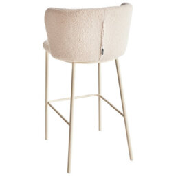 Beliani Set Of 2 Bar Chairs Mina Ii Boucle Light Beige - thumbnail 7