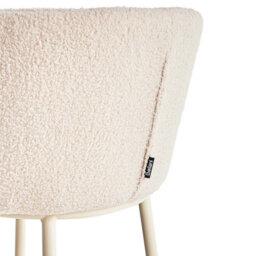 Beliani Set Of 2 Bar Chairs Mina Ii Boucle Light Beige - thumbnail 9